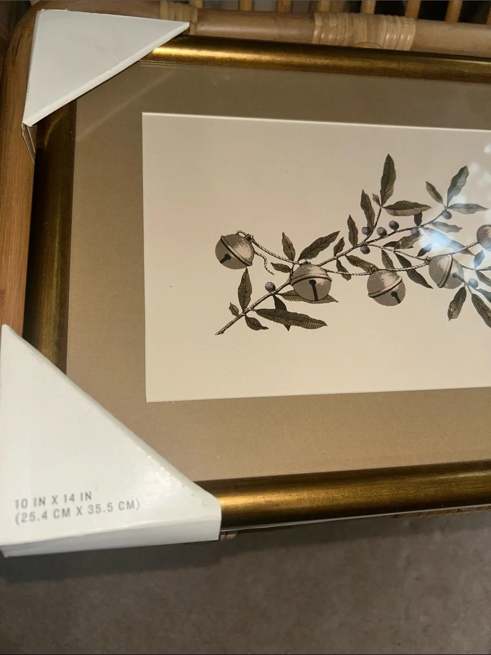 Hearth & Hand 10” x 14” Silver Bells Tree Branch Framed Christmas Wall Art